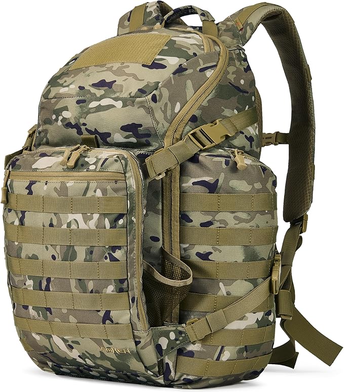 Large Tactical Backpack Military Army Daypack 3 Day Assault Pack Molle Rucksack Heavy Survival Bugout Emergency Bag 52L (Camo)