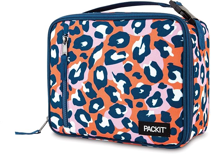 PackIt Freezable Classic Lunch Box, Wild Leopard Orange