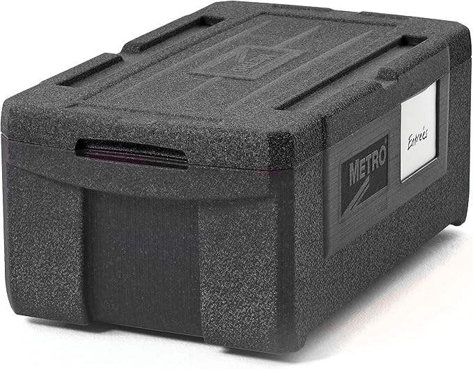 METRO Mightylite ML180-BL Top-Load Insulated Food Carrier - Professional-Grade Multipurpose Pan Carrier, Insulated Cooler and Catering Food Warmer - 30 qt or 3 Pan Capacity - Black