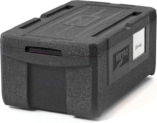 METRO Mightylite ML180-BL Top-Load Insulated Food Carrier - Professional-Grade Multipurpose Pan Carrier, Insulated Cooler and Catering Food Warmer - 30 qt or 3 Pan Capacity - Black