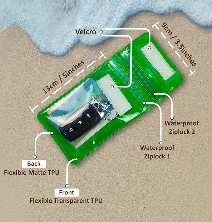 Waterproof Car Key FOB Pouch Submersible Dry Bag Holder for ID Credit Cards Cash Keys Case Swim Surf Floating Wallet