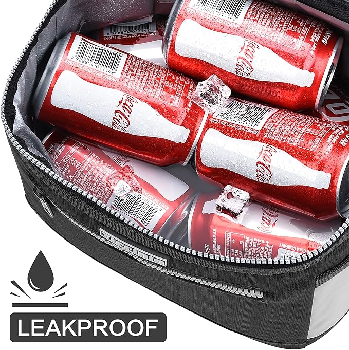 Tirrinia Insulated Lunch Bag for Women Men, Leakproof Thermal Reusable Lunch Box Tote for Adult by Tirrinia, Lunch Cooler for Office Work, Dark Grey