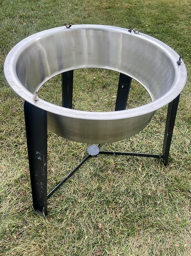 18-Inch Portable Campfire Pit & Grill - Stainless Steel Fire Pit with Raised Edge Grilling Rack