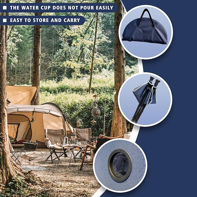Camping Table & Beach Table, – Portable 2-Tier Foldable Table with 4 Cup Holders & Carry Bag, Lightweight Waterproof Oxford Fabric for Outdoor Adventures, Picnic, Tailgating, and Fishing