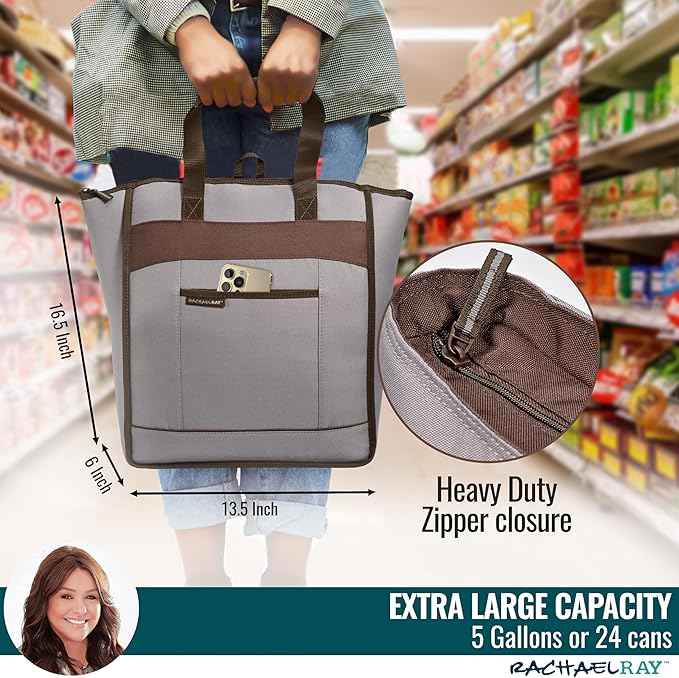Rachael Ray Chillout Soft Sided Cooler Bag - Insulated, Leak Proof, Portable for Travel