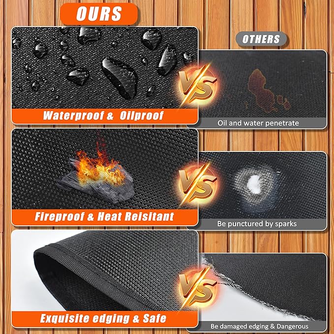 Fire Pit Mats for Under Fire Pit Compatible with Solo Stove Accessories Compatible with Solo Stove, 3-Layer Fireproof Under Grill Mats for Outdoor Grill to Protect The Deck, Patio, 39in