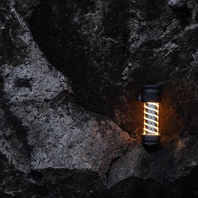 Barebones Edison Light Stick – Tumbled Steel, USB Rechargeable LED Lantern and Flashlight with 7 Modes, 40+ Hour Run Time, Camping Essentials Without Magnetic Base