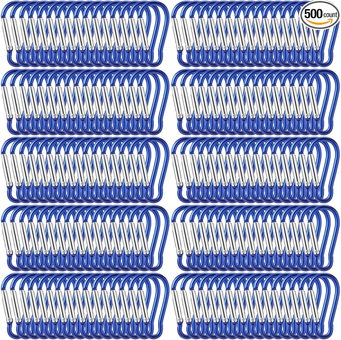 500 Pcs 2" Spring Snap Hooks Bulk Small Aluminum Alloy Clip Keychain Spring Snap Hook for Hanging Camping Hiking Traveling Fishing Outdoor
