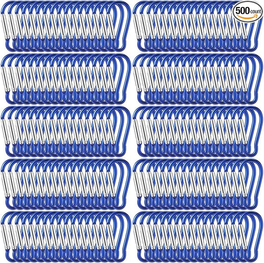 500 Pcs 2" Spring Snap Hooks Bulk Small Aluminum Alloy Clip Keychain Spring Snap Hook for Hanging Camping Hiking Traveling Fishing Outdoor