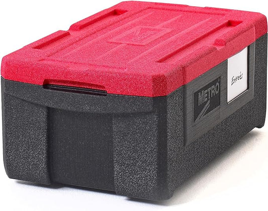 METRO Mightylite ML180 Top-Load Insulated Food Carrier - Professional-Grade Multipurpose Pan Carrier, Insulated Cooler and Catering Food Warmer - 30 qt or 3 Pan Capacity - Red