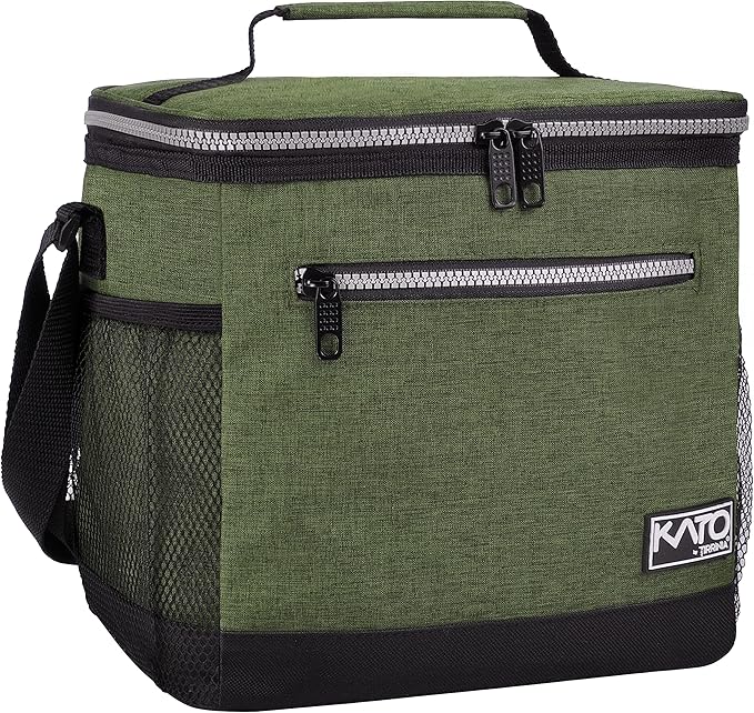 Tirrinia Large Insulated Lunch Box for Men/Women, Leakproof Thermal Lunch Bag for Office Picnic Work Beach Camping,Reusable Lunch Cooler Tote for Adult,Green