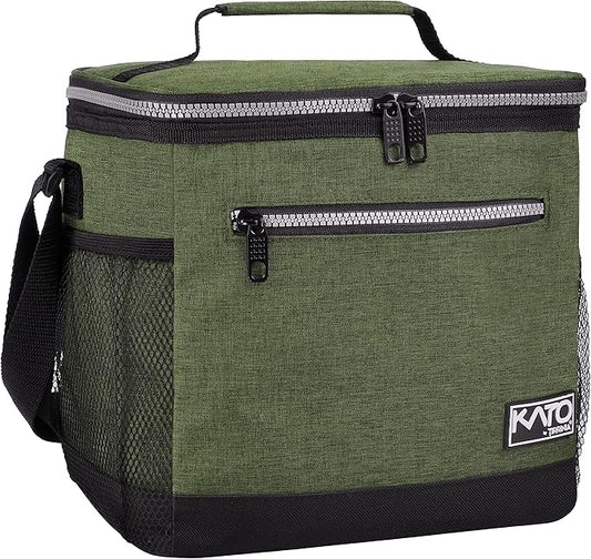 Tirrinia Large Insulated Lunch Box for Men/Women, Leakproof Thermal Lunch Bag for Office Picnic Work Beach Camping,Reusable Lunch Cooler Tote for Adult,Green