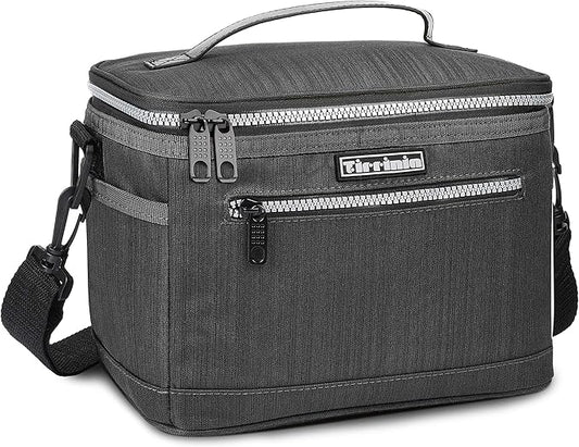 Tirrinia Insulated Lunch Bag for Women Men, Leakproof Thermal Reusable Lunch Box Tote for Adult by Tirrinia, Lunch Cooler for Office Work, Dark Grey