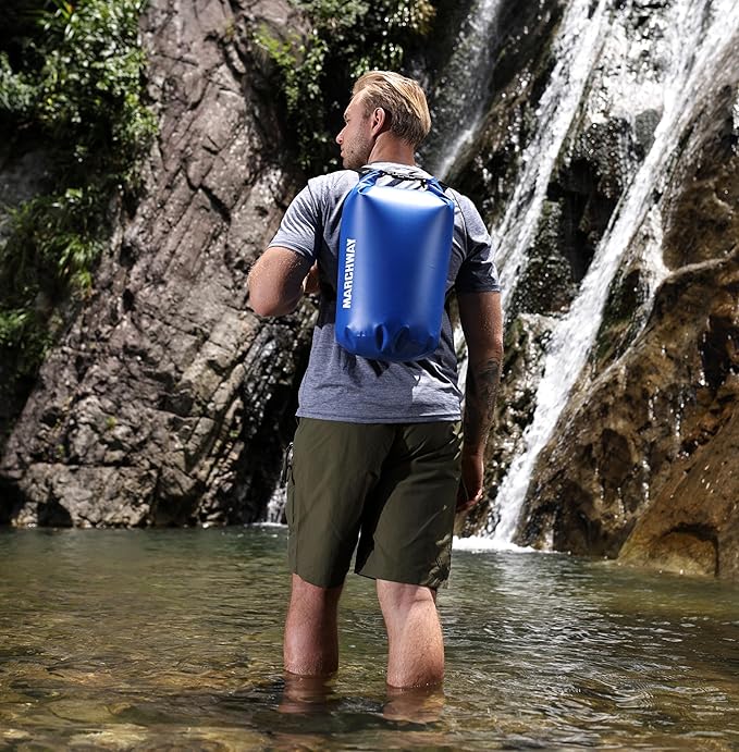 MARCHWAY Floating Waterproof Dry Bag Backpack 5L/10L/20L/30L/40L, Roll Top Sack Keeps Gear Dry for Kayaking, Rafting, Boating, Swimming, Camping, Hiking, Beach, Fishing