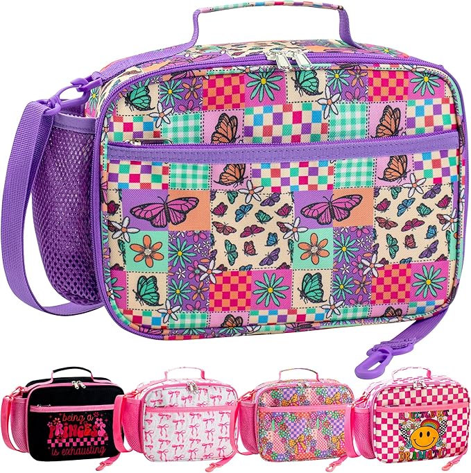 RLGPBON Kids Lunch Box for Girls Lunch Bag Insulated Durable Lunch Box Children Lunch Tote Bag for School