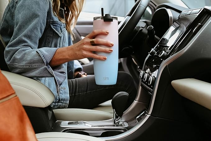 Simple Modern Travel Coffee Mug Tumbler with Clear Flip Lid | Reusable Insulated Stainless Steel Coffee Thermos | Gifts For Men, Women, Mom, Dad | Voyager Collection | 12oz | Prism