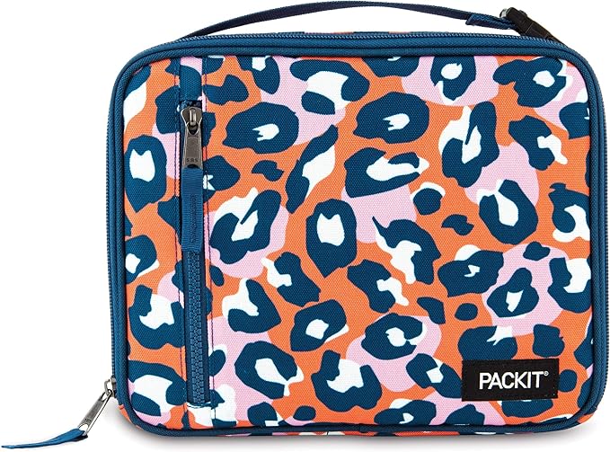 PackIt Freezable Classic Lunch Box, Wild Leopard Orange