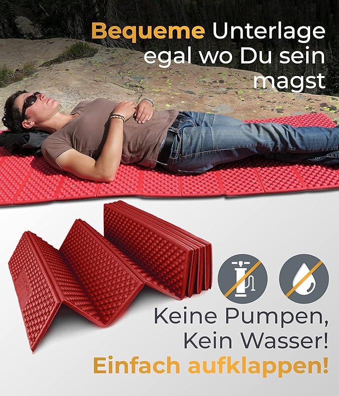 AceCamp Portable Foam Sleeping Pad, Full Length Accordion Sleeping Mat for Camping & Hiking, Lightweight, Soft & Compact Cushion for Sleeping Bag, Comfort, Tent, Rocky Terrain