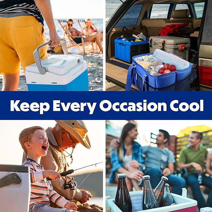 Cooler Shock Ice Packs - Reusable, Premium, Large Pack and Lunch Set for Long Term Use - Cools Faster Than Ice - Cooler Accessories