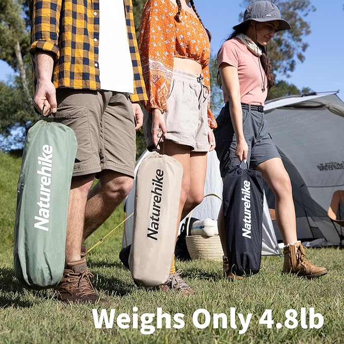 Naturehike Ultralight Camping Cot, Easy to Assemble Folding Tent Cot, Compact & Protable Camping Bed for Camping, Mountaineering, & Hiking, Supports 330lbs with Carry Bag, GreenWild Dark Black