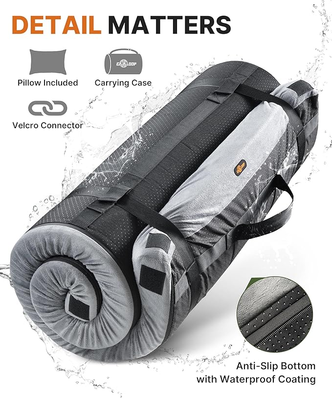 4 INCH Thick Foam Camping Mattress [Car/Tent/Cot] 30D Foam Portable Floor Sleeping Mat Cot Pad Roll Up Mattress for Guests Sleepovers RV Truck Camper