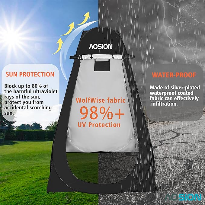 AOSION Privacy Shower Tent,Pop Up Changing Tent,Camp Bathroom Changing Dressing Room,Sun Sunshade Canopy Outdoor Rain Shelter for Camping Hiking Beach Picnic Fishing.