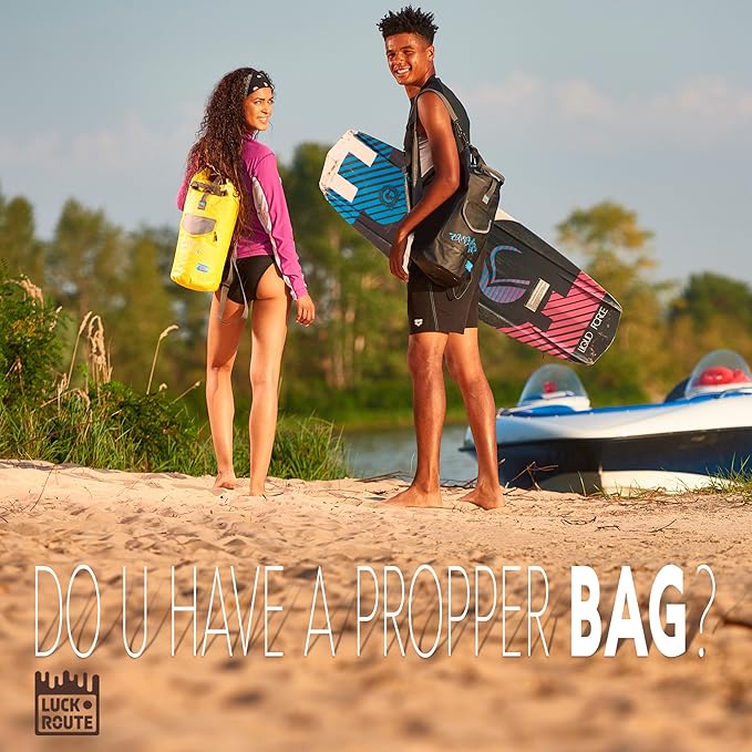 Luck route Dry Bag - Waterproof Backpack for Kayaking, Boating and Fishing - Quick-Access Outer Pocket & 500D Tear Resistance PVC