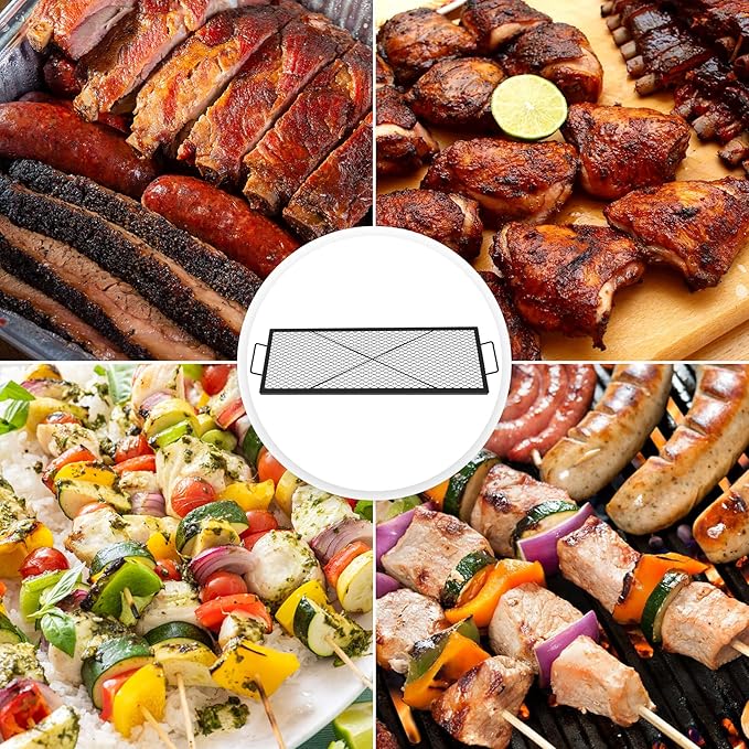 onlyfire Rectangle X-Marks Fire Pit Cooking Grate, 44-Inch