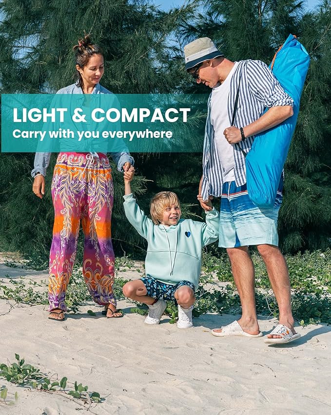 OutdoorMaster Beach Tent for 3-4 Person - Easy Setup and Portable Beach Shade Sun Shelter Canopy with UPF 50+ UV Protection Removable Skylight Family Size