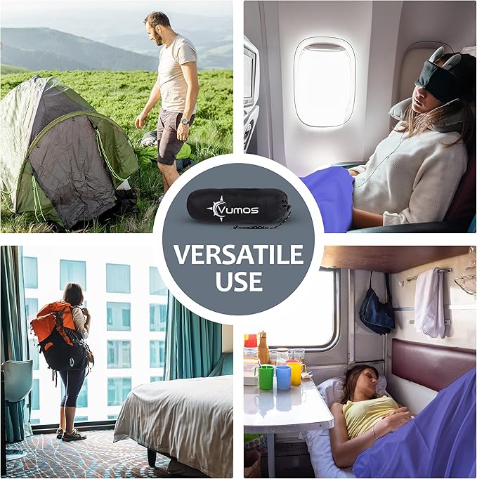 Sleeping Bag Liner and Camping Sheet – Silk Like Material for Travel - Has Full Length Zipper