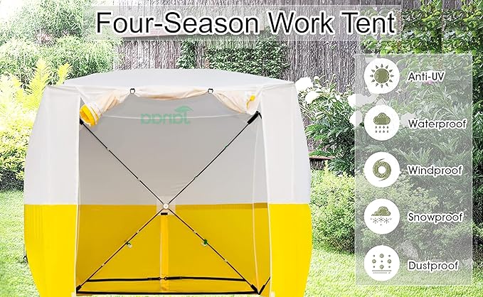 JAX3 | Professional Work Tent | Pop Up | UV50+| 6,2x6,2x7,05 Ft | Instant Quick and Easy Tool-Free Setup | Waterproof | Slicing, Commercial Tent, Fiber Optic for Heavy-Duty Use