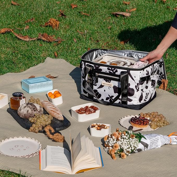 Sort & Snack Travel Cooler Bag - Fits up to 3 Sort & Snack Snacklebox - Perfect Insulated Soft Cooler Bags Collapsible Coolers for Travel and Road Trip Essentials for Adults