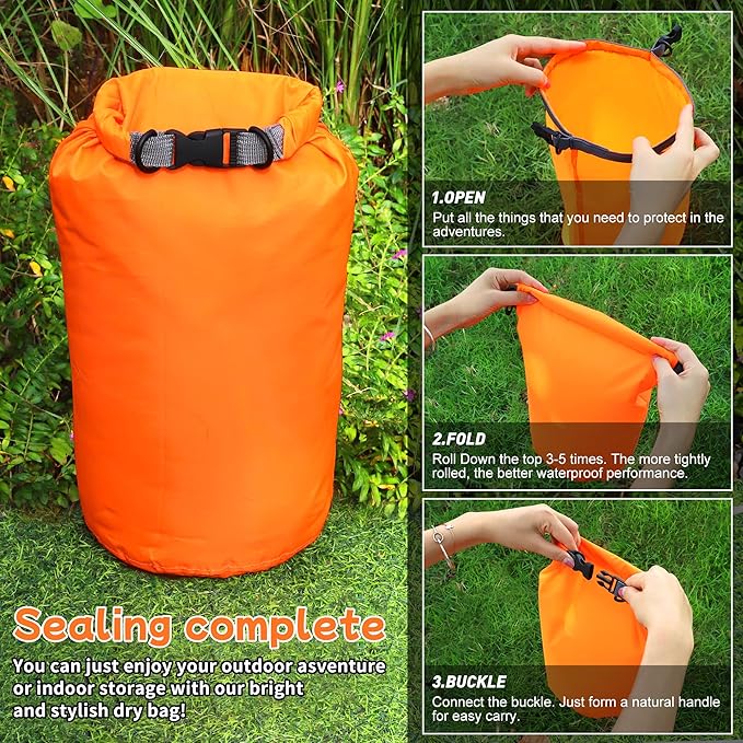 Desoto Waterproof Dry Bag 2 packs, 2L/5L/10L/20L/40L/70L Dry Sack Lightweight Portable, Dry Storage Bag to Keep Gear Dry Clean for Kayaking, Gym, Hiking, Swimming, Camping