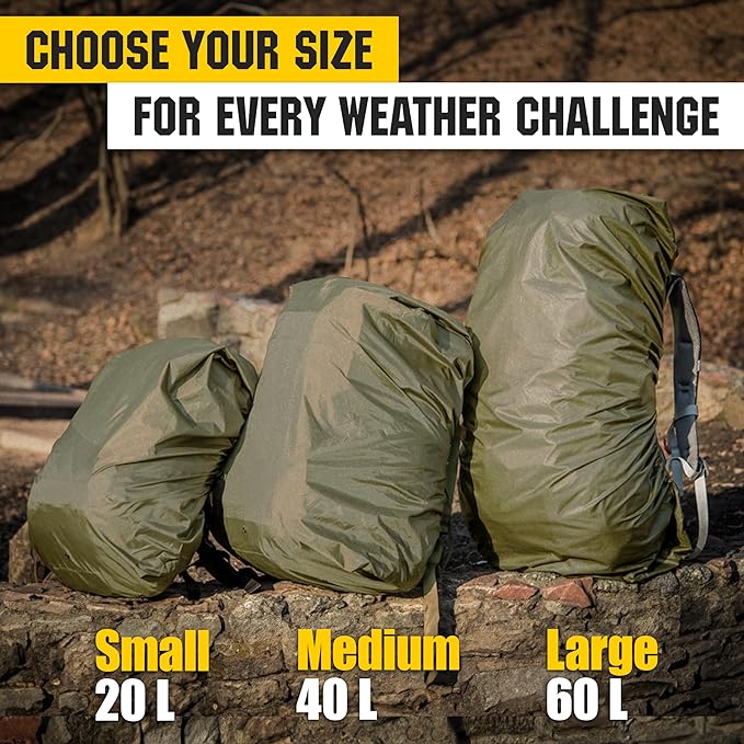 M-Tac Backpack Rain Cover Waterproof - Bag Rain Cover - for Hiking Travel Camping Military