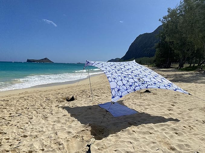 Neso Tents Beach Tent with Sand Anchor, Portable Canopy Sunshade - 7' x 7' - Patented Reinforced Corners(Shibori)