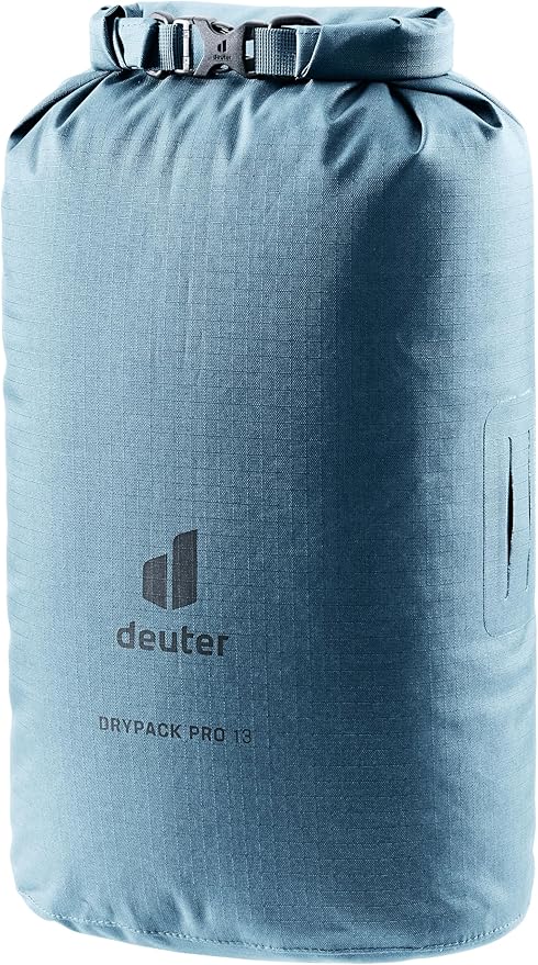 Deuter Drypack Pro 13L, Waterproof 13-Liter Storage Pack Sack for Trekking, Hiking, Bikepacking & Mountain Climbing - Atlantic