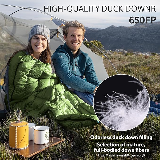 Naturehike Ultralight Backpacking Down Sleeping Bag for Adults, 650 Fill Power Sleeping Bag for 42/52℉, 20oz Compact Lightweight Sleeping Bags for Hiking Camping 3 Seasons