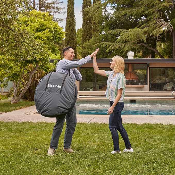 EAST OAK Screen House Tent Pop-Up, Portable Screen Room Canopy Instant Screen Tent 12 x 12 FT with Carry Bag for Patio, Backyard, Deck & Outdoor Activities, Brown