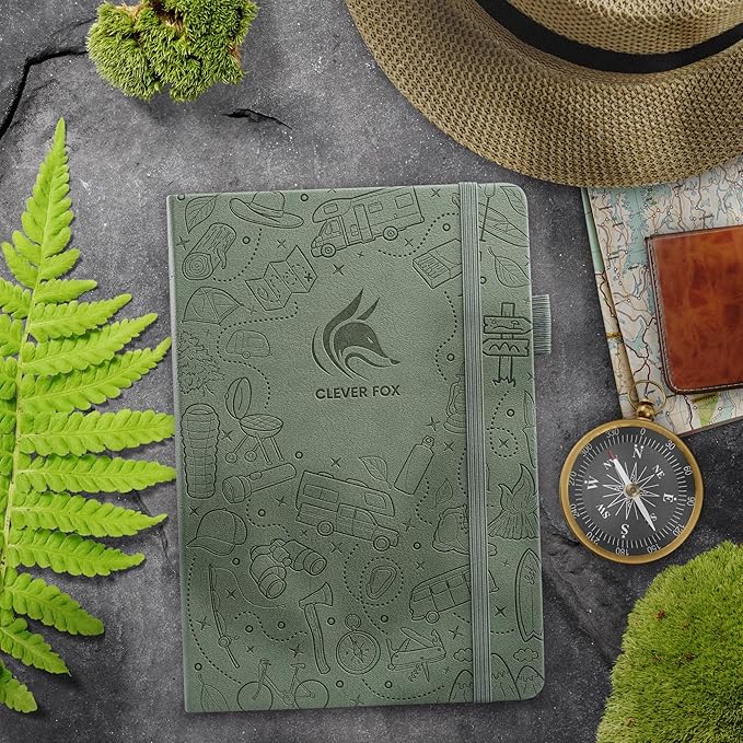 Clever Fox Camping Journal – Camper Log Book & RV Trip Planner – Outdoor Camp Journal & Adventure Travel Notebook – 12 Trips Total, 8 Pages per Trip – Hardcover, A5 Size (Cypress)