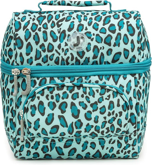 J World Corey Kids Lunch Bag. Insulated Lunch-Box for Girls, Women, Mint Leopard