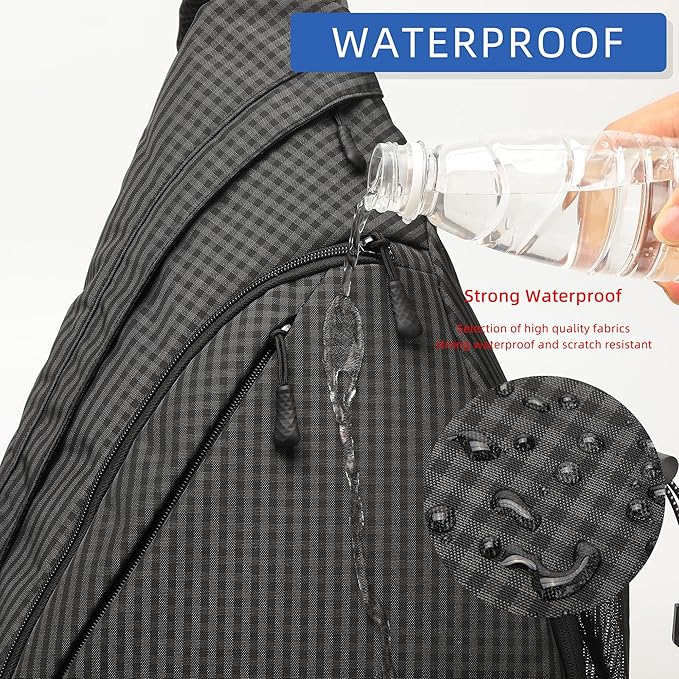 Water-Proof Sling bag/Crossbody Backpack/Shoulder Bag with USB Charging Port for Travel, Hiking, Cycling, Camping