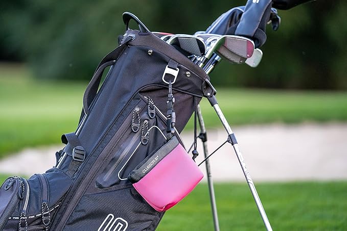 Golf Club and Golf Ball Cleaning Bag, Waterproof Clean Face Technology Liner, Detachable Clip, Machine Washable, Cleans Club Grooves, Dry Exterior (Neoprene or Microfiber Option Available)