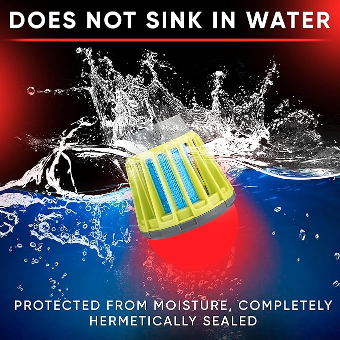 Camping Lantern with Mosquito Protection | Rechargeable Battery, USB Type-C Charging | Waterproof IP67 | White and Red Light | Compact Portable for Camping, Hiking, Fishing