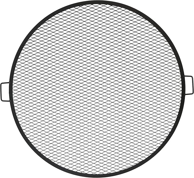 Sunnydaze Decor Fire Pit Cooking Grill, X-Marks BBQ Grate,Black,40 Inch
