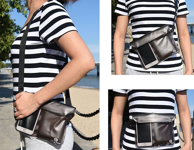 Waterproof Pouches with Waist Strap / Pouch Case Bundle Set- Keep Your Phone & Valuables Dry and Safe - Waterproof Dry Bags for Boating Swimming Snorkeling Kayaking Beach Water Parks Pool