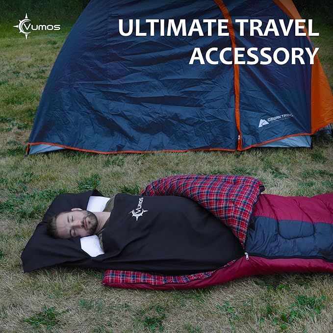 Sleeping Bag Liner and Camping Sheet – Silk Like Material for Travel - Has Full Length Zipper