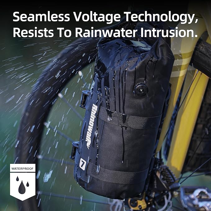 Rhinowalk Bike Front Fork Bag Waterproof Bicycle Pannier Bag 4/7L Bicycle Rolltop Dry Bag for Bikepacking