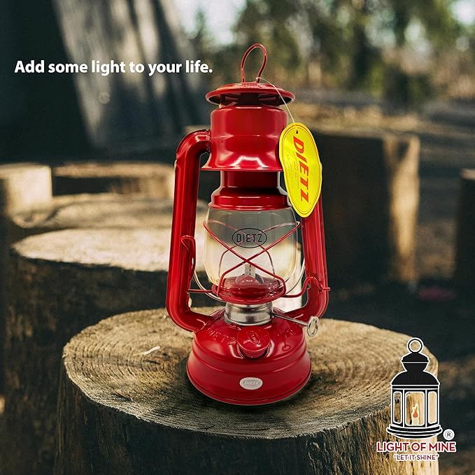 Light of Mine - Dietz #76 Original Red Oil Lantern with 1/2" Replacement Wick Strips (Red)