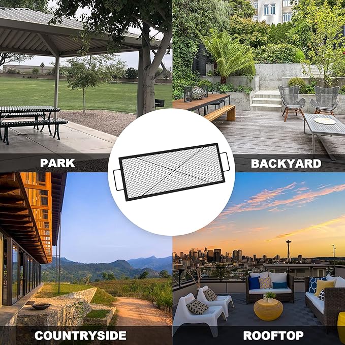 onlyfire Barbecue Rectangle X-Marks Fire Pit Cooking Grate, 36-Inch