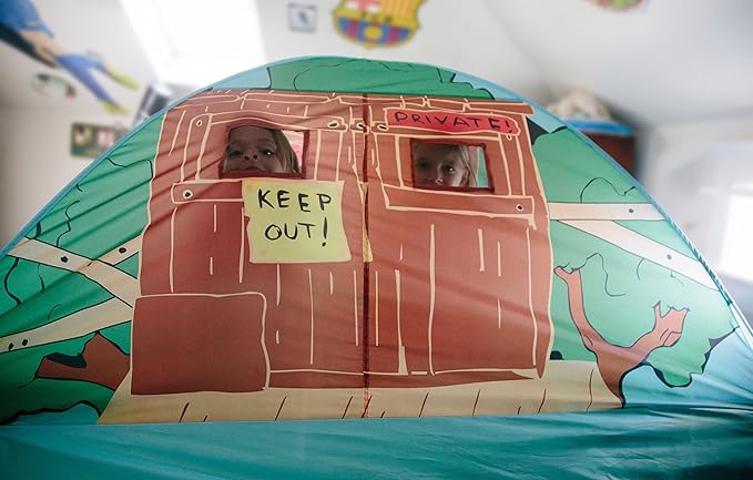 Pacific Play Tents 19791 Kids Tree House Bed Tent Playhouse - Fits Full Size Mattress , Green